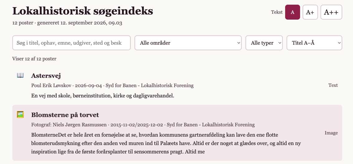 Lokalhistorisk Søgeindeks